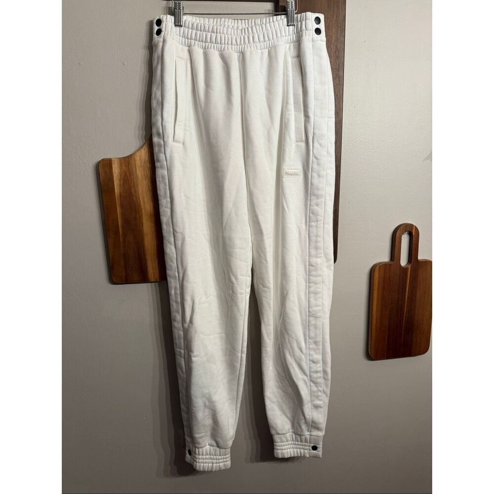 Nike white and black tear away cotton‎ jogger sweat pants size Medium
